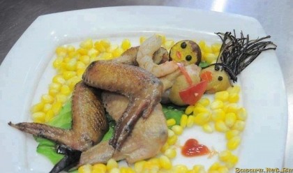 куриные крылышки с салатиком :)